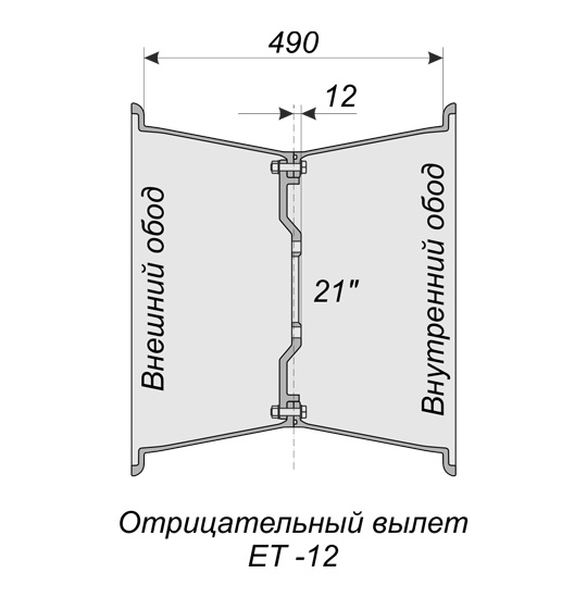 Диск 19х21 LT со ступичной частью 6х139,7, DIA 110